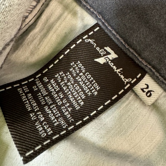 7 for All Mankind The Slim Cigarette Raw Hem GRAY SZ 26 - NEW! - Picture 12 of 16